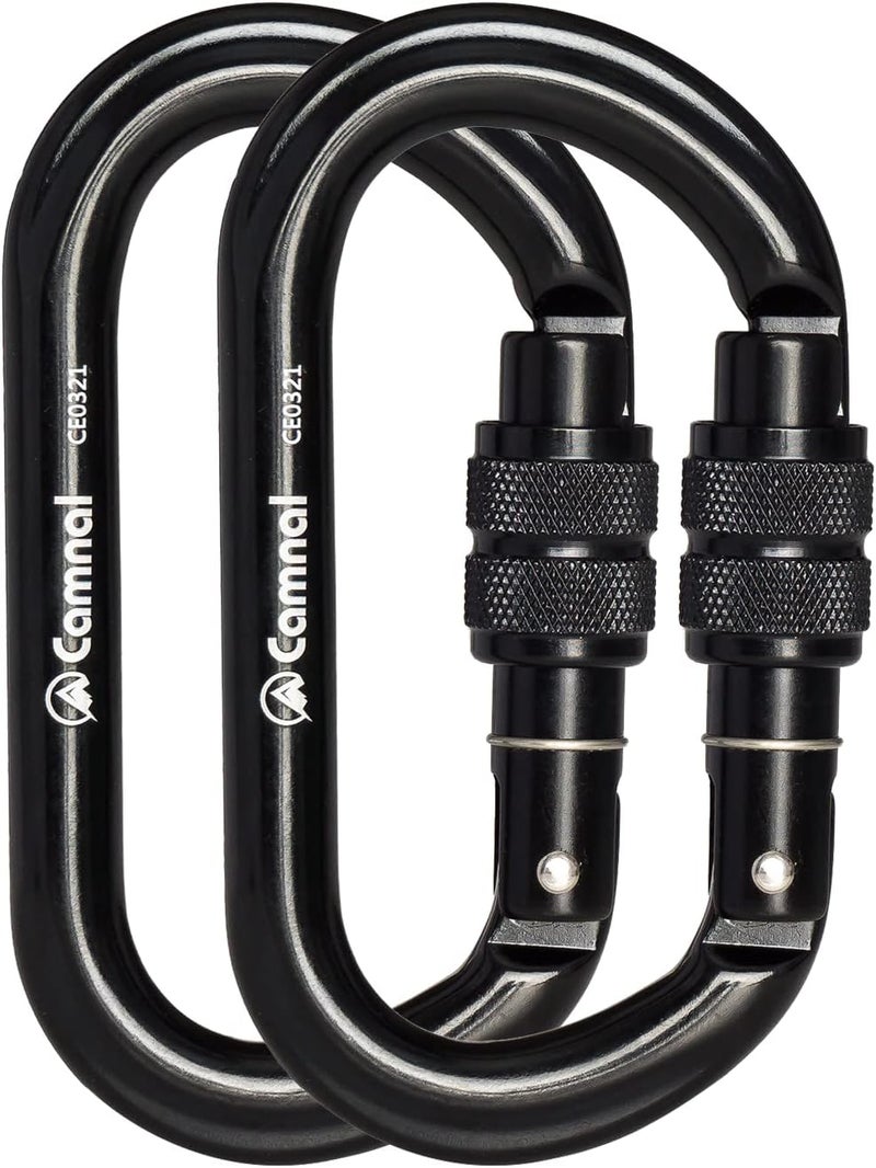 CAMNAL Heavy Duty Carabiner, 25kn(About 5620 lbs) Oval Carabiner Clip O-Shape Rock Climbing Carabiner Lightweight Caribeener for Climbing, Mountaineer, Aerial Work - Image 1